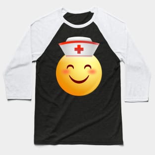 Nurse Emoji Face Shirt Nursing Baseball T-Shirt